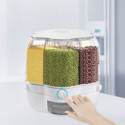 1pc 6-Compartment Rotating Cereal Dispenser