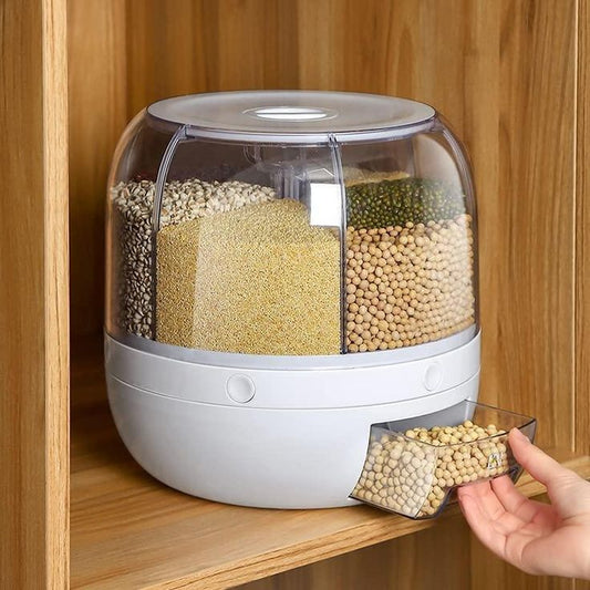 1pc 6-Compartment Rotating Cereal Dispenser