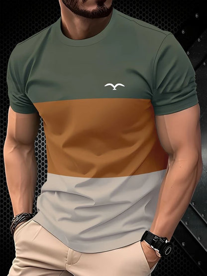 Men's 3D Striped Print T-Shirt