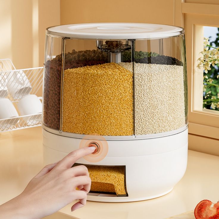 1pc 6-Compartment Rotating Cereal Dispenser