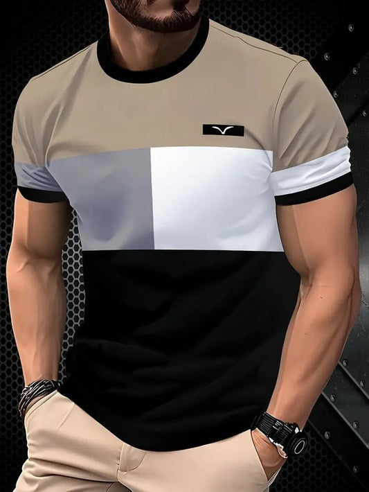 Men's 3D Striped Print T-Shirt